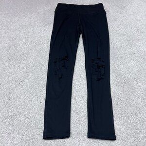Urban Daizy Leggings Black Distressed Pull On Women’s Size Large
